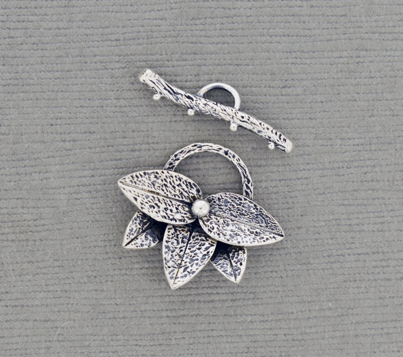 Sterling Silver Lotus Toggle Clasp PS679