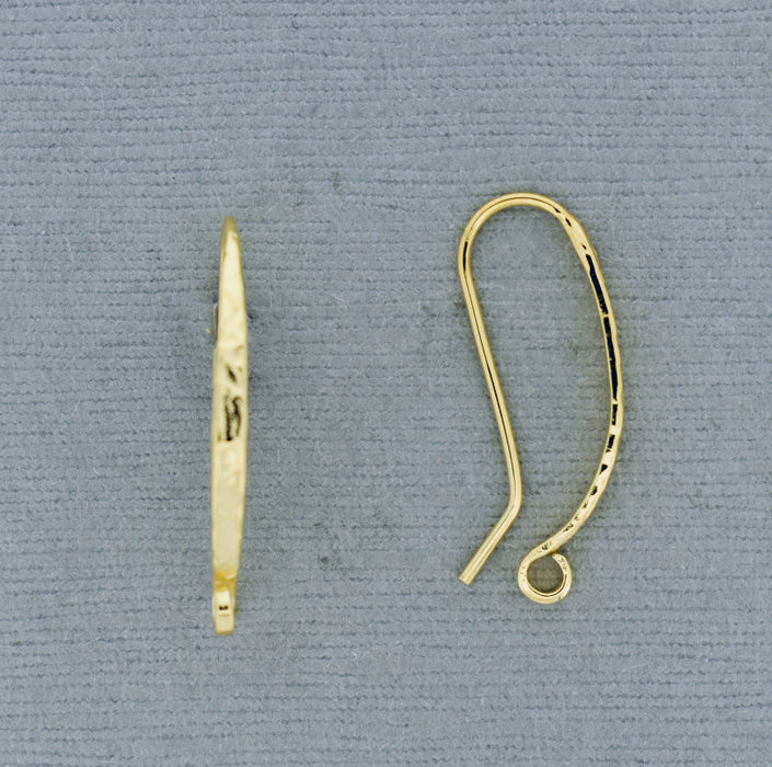 Hammered Ear Wire, Gold over Bronze Ear Wire GP914