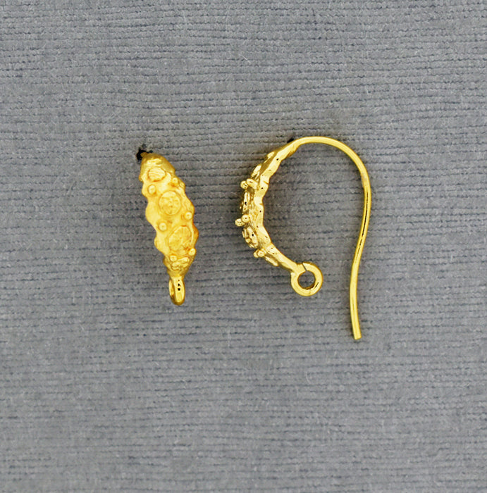 Gold over Bronze Ear Wire with decoration GP939