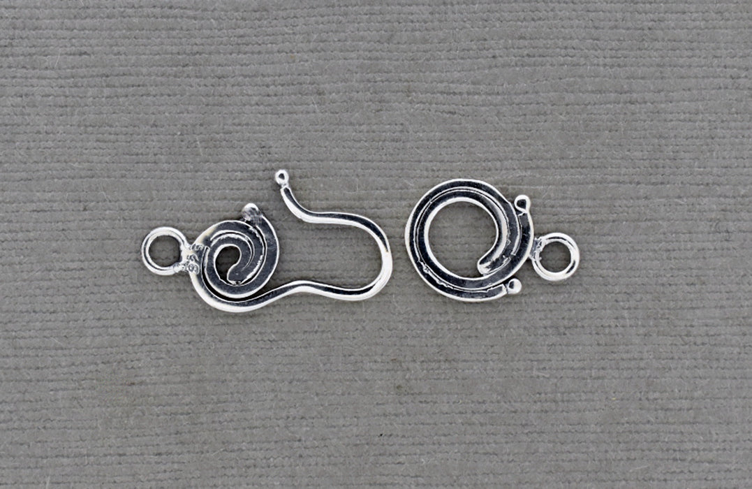 2 Part Spiral and Hook Sterling Silver Clasp PS693