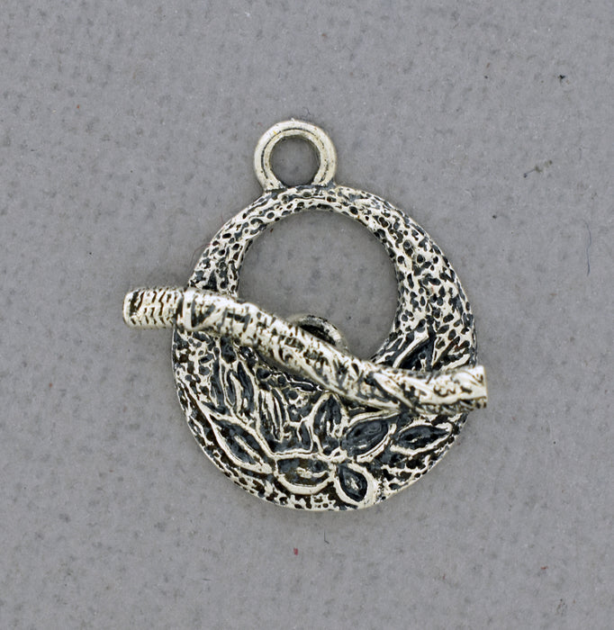 Textured Sterling Silver Toggle Clasp with Texture PS1023
