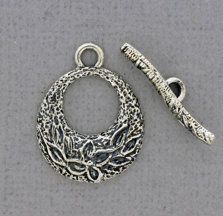 Textured Sterling Silver Toggle Clasp with Texture PS1023