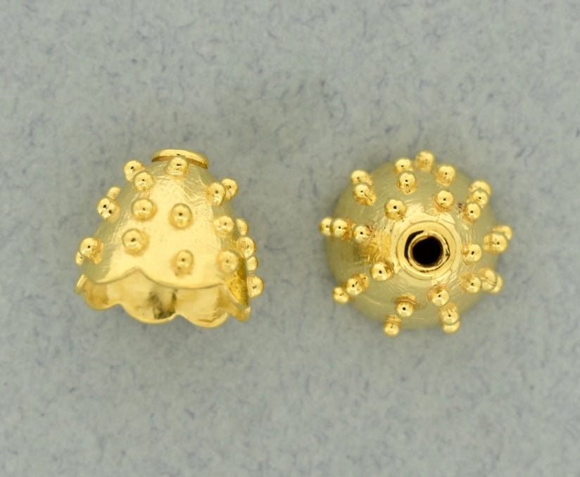 18K Gold over Bronze Granulated Cone GP907