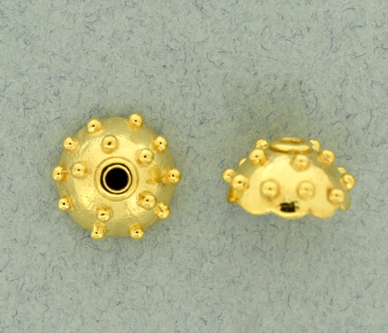Granulated Bead Cap, 18K over bronze GP908
