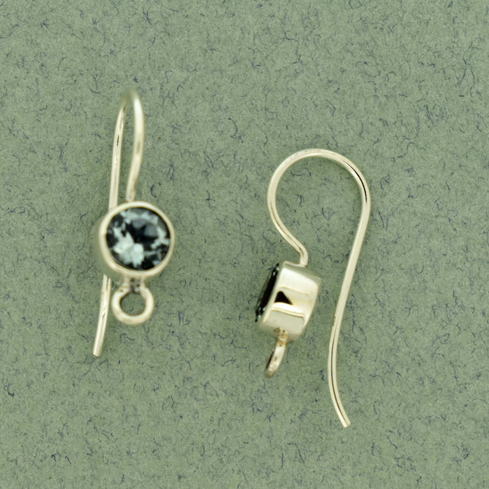 Silver Ear Wires with semi-precious stones PS1060