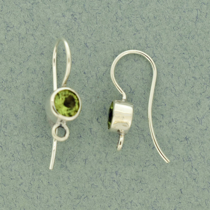 Silver Ear Wires with semi-precious stones PS1060