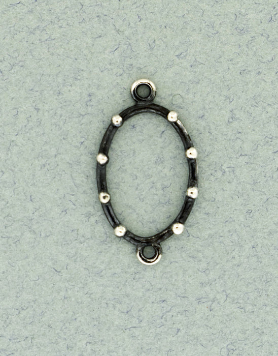 Oxidized Silver Connector with two loops PS1062