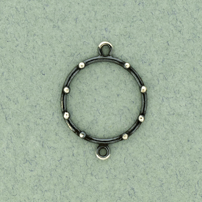 Oxidized Silver Connector with two loops PS1063