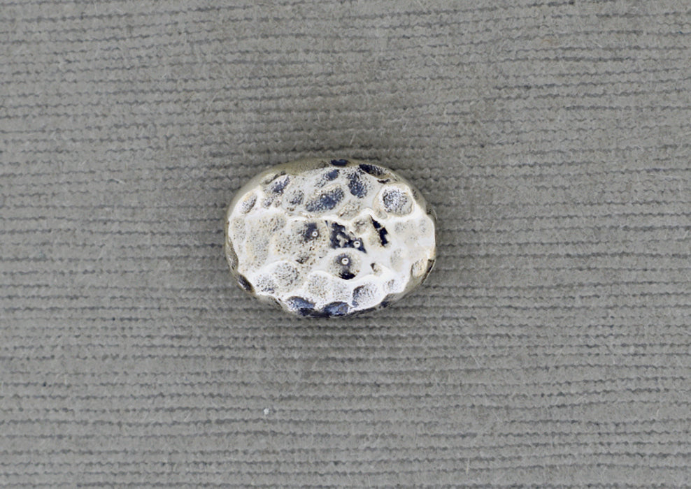 Hammered Sterling Bead, Small Hole PS175