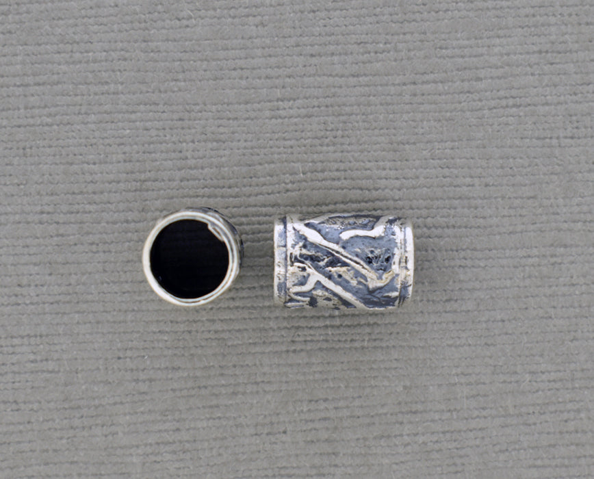 Textured Sterling Bead with Large Hole PS517