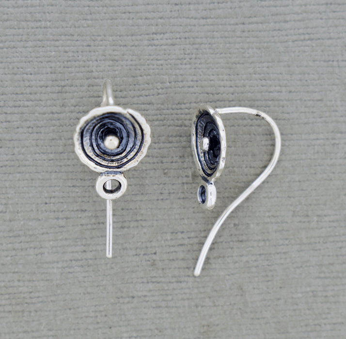 Oxidized Spiral Ear Wire in Sterling Silver PS942