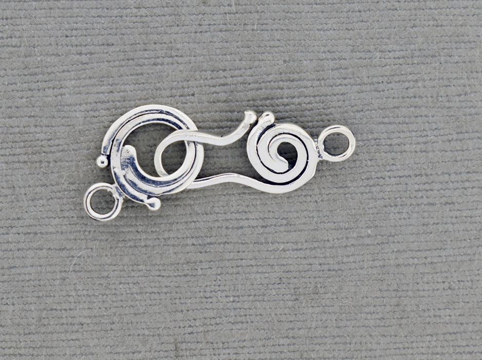 2 Part Spiral and Hook Sterling Silver Clasp PS693