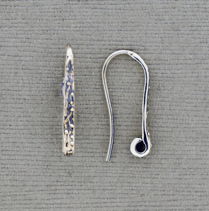 Textured Ear Wire in Sterling Silver PS702