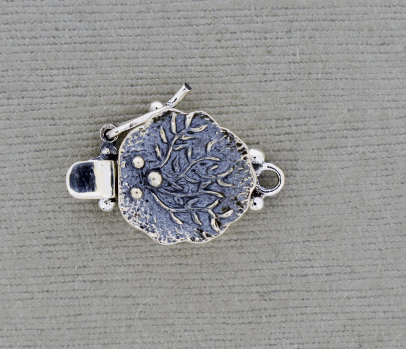 Organic Textured Sterling Silver Box Clasp with safety catch