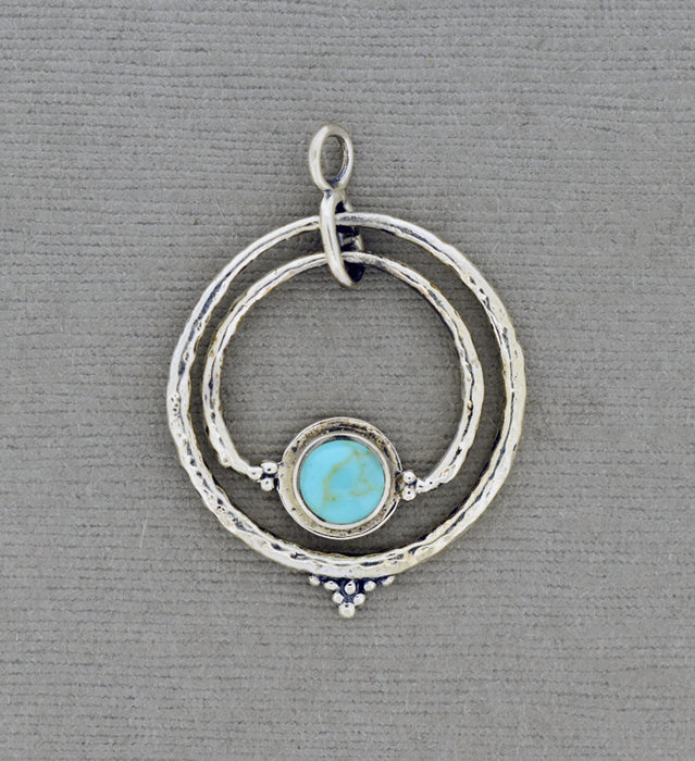 Silver and Turquoise Pendant Pendant PS989