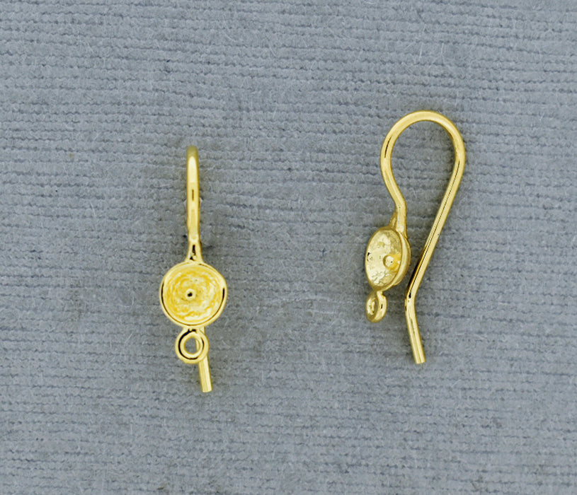 Gold over Bronze Cup Ear Wire GP627