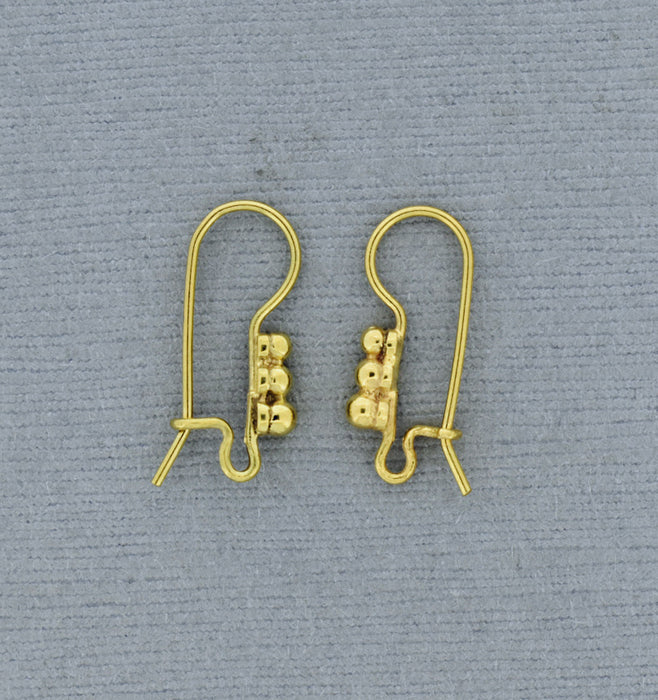 Ear Wire, Gold over Bronze with 3 Balls GP901