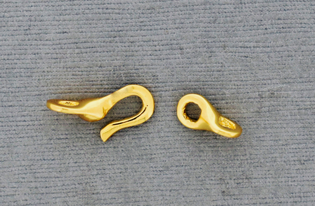 18K Gold over Bronze 2 Part Hook and Eye Clasp GP02